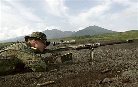 Odstelovací puka M82A3 od firmy Barrett.