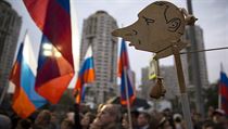 Karikatura Vladimira Putina na demonstraci v Moskvě | na serveru Lidovky.cz | aktuální zprávy