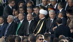 Krom Putina na ceremonii promluvil i turecký prezident Recep Tayyip Erdogan a...