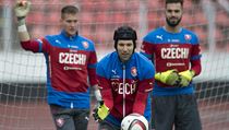 Brankáři fotbalové reprezentace. Zleva Tomáš Vaclík, Petr Čech a Tomáš Koubek. | na serveru Lidovky.cz | aktuální zprávy