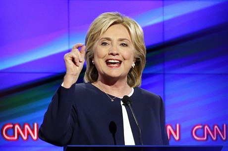 Hillary Clintonová v pedvolební debat na televizi CNN.