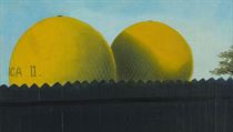 Kamil Lhoták: Dva balony za ohradou (1940). Olej na plátně, 55,5 x 61 cm... | na serveru Lidovky.cz | aktuální zprávy