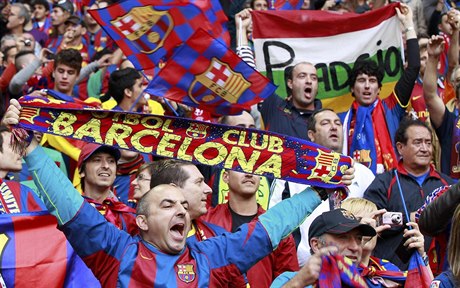 Fanouci fotbalové Barcelony.