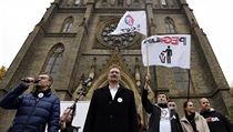Marek Černoch z hnutí Úsvit – Národní koalice na demonstraci odpůrců EU. | na serveru Lidovky.cz | aktuální zprávy