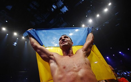 Ukrajinský boxer Vladimir Kliko .