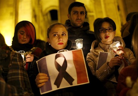 Pieta za obti útoku v gruzínském Tbilisi.