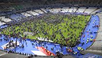 Plocha Stade de France po utkn Francie - Nmecko.