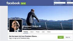 Facebookový profil Baracka Obamy.
