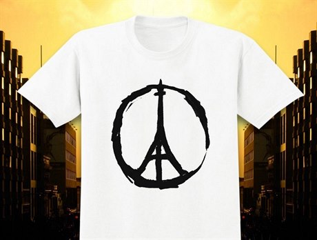 K dostání je napíklad triko s mírovým emblémem, v nm je vsazen symbol...