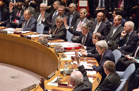 Rada bezpenosti OSN pi jednání ohledn rezoluce o Sýrii.