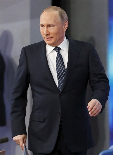 Tisková konference Vladimira Putina.