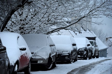 Zasnené Ústí nad Labem. Snímek je z ústecké ásti Skivánek.