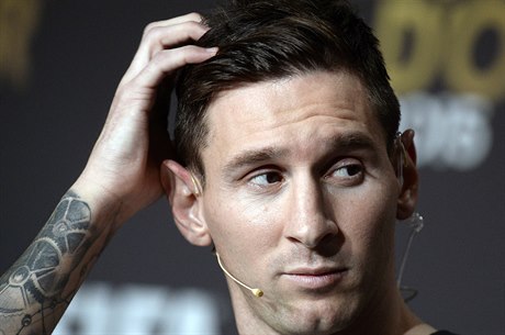 Lionel Messi ped pedáním Zlatého míe pro rok 2015