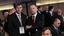 Kongres ODS zaal v sobotu 16. ledna. Na snmku (zleva) Martin Kupka a souasn...