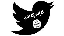 Logo Twitteru kombinované s vlajkou Islámského státu, které používají jeho... | na serveru Lidovky.cz | aktuální zprávy