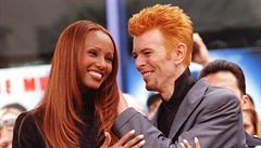 David Bowie a jeho manelka Iman, 1997.