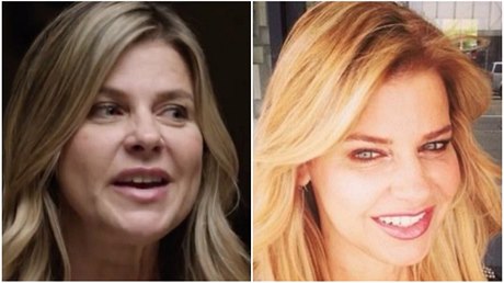 Hereka Amy Lindsay na kombinovaném snímku z Cruzova spotu (vlevo) a své...