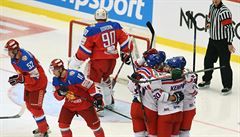 Hokejové utkání seriálu Euro Hockey Tour: R - Rusko, 11. února v Tinci....