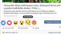Uživatelé Facebooku mohou příspěvky hodnotit pomocí pěti nových emocí. | na serveru Lidovky.cz | aktuální zprávy