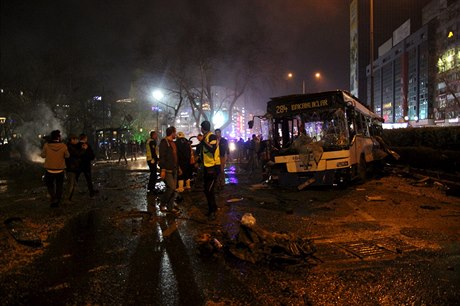 Místo výbuchu v centru Ankary