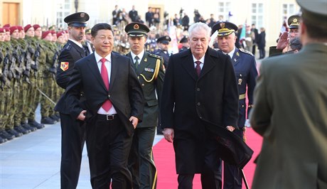 Prezident eské republiky Milo Zeman s prezidentem íny Si in-pchingem (2016).