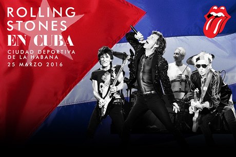 Plakát zvoucí na vystoupení Rolling Stones na Kub