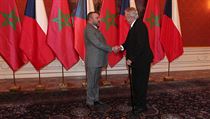 Prezident Milo Zeman se v pondl na Praskm hrad setkal s marockm krlem...