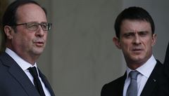 Francouzský prezident Francois Hollande pedseda vlády Valls na krizovém...