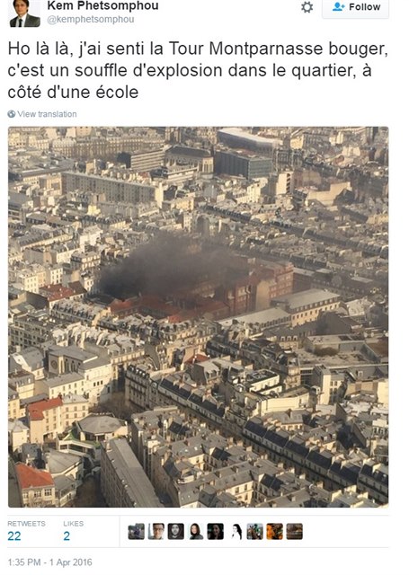 Uivatelé umístili na sociální sít zábry po výbuchu.