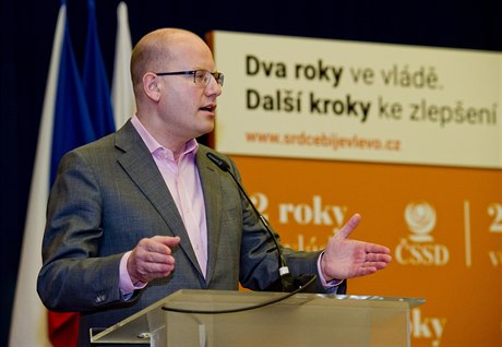 Bohuslav Sobotka vystoupil 9. dubna v Praze na zasedání Ústedního výkonného...