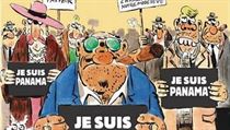 Tdenk Charlie Hebdo vyel s tituln strnkou 'Je suis Panama'