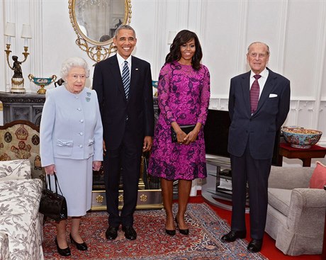 Královna Albta, Barack a Michelle Obamovi a princ Philip.