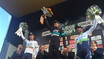Stupně vítězů Lutych-Bastogne-Lutych, zleva: Costa, Poels, Albasini. | na serveru Lidovky.cz | aktuální zprávy