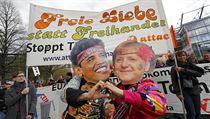 Demonstrace v Hannoveru proti TTIP