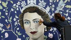 Centrum Londýna ozdobila ke královniným narozeninám nástnná malba.