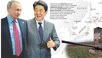 Premiér Abe opakovaně vyjádřil vůli dosáhnout konečného urovnání teritoriálního... Premiér Abe opakovaně vyjádřil vůli dosáhnout konečného urovnání teritoriálního...