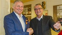 Mirek Topolnek a jeden z patron knihy Miroslav Kalousek.