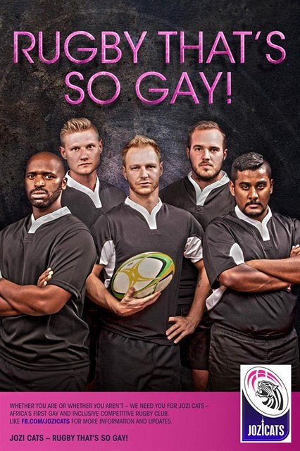 Kampa proti homofobii v podání ragbyového týmu gay Jozi Cats.