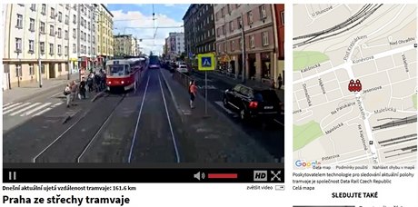 Praha ze stechy tramvaje na Slow TV.