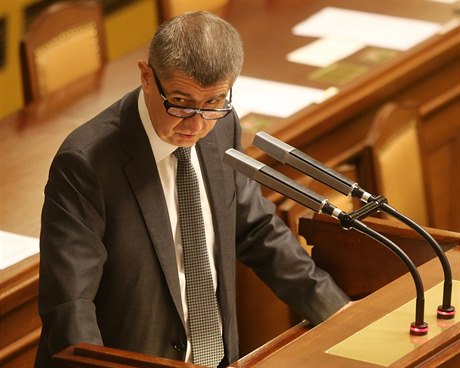 Ministr financí Andrej Babi ve Snmovn