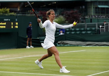 Barbora Strýcová v prvním kole Wimbledonu.