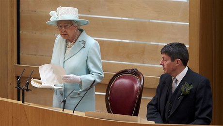 Britská královna Albta II. pi svém sobotním projevu ve skotském parlamentu.