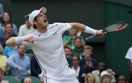 Andy Murray se raduje z vítzného utkání