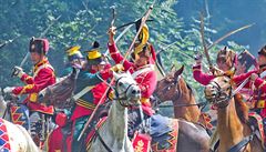 Rekonstrukce historické bitvy, ped 150 lety bojovaly u Hradce Králové Rakousko...