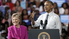 Prezident Barack Obama podpoil Hillary Clintonovou v Charlotte v boji o Bílý...