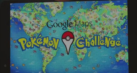 Pokémon Challenge na Google Maps.