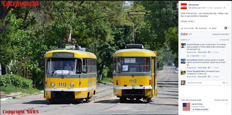 eské tramvaje v ukrajinském mst Mykolaiv.