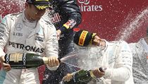 Nico Rosberg a Lewis Hamilton slaví v Silverstone. | na serveru Lidovky.cz | aktuální zprávy