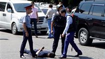 Policejn zkrok v Almaty.