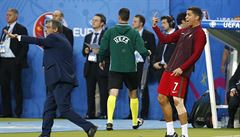 Portugalsko vs. Francie, finále ME 2016 (Ronaldo kouuje).